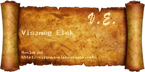 Viszmeg Elek névjegykártya